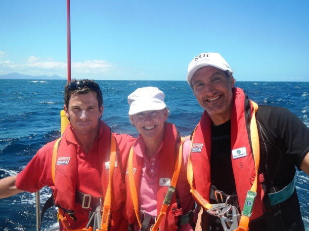 Carlo, Aly and Mario sailing into Rio